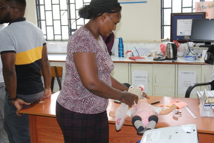 model resuscitation of a baby 